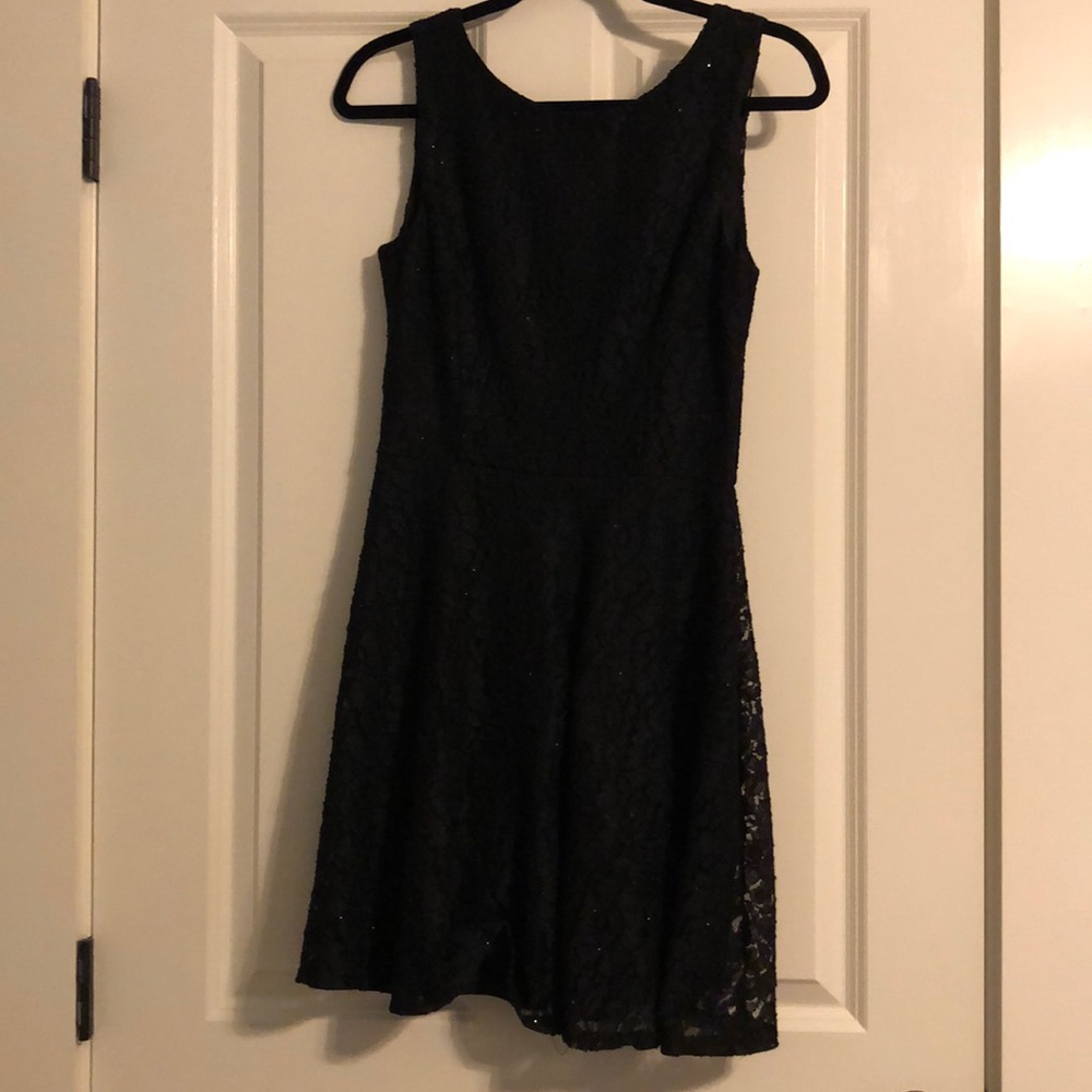 Black Shimmering Lace Cocktail Dress